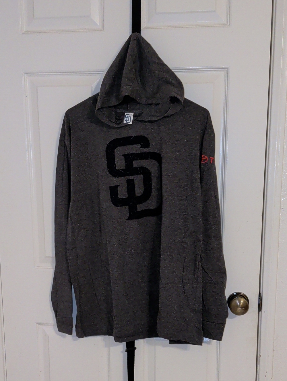 Men's Gray San Diego Padres Hooded Long-Sleeve Tee